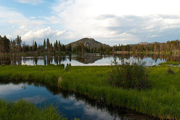 Rocky Mountain National Park Photograph - Sprague Lake Evening Reflection by Cascade Colors