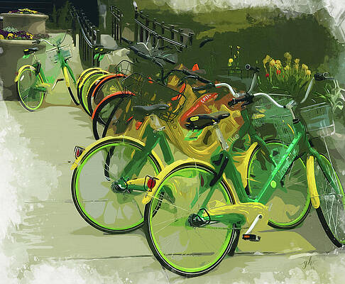Summer Digital Art - Spring Wheels by Gina Harrison