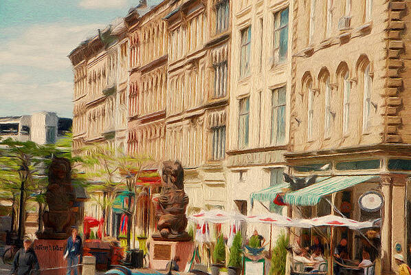 Charming European Street Scene Wall Art