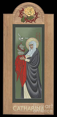 Wall Art featuring the painting St Catherine Of Siena With Frame by William Hart McNichols