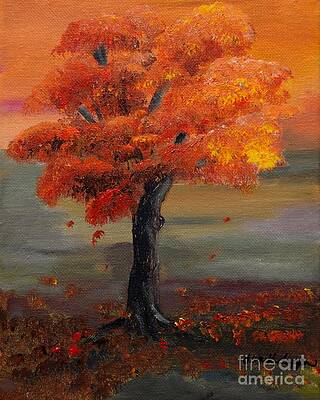 Painting - Stand Alone In Color - Autumn - Tree by Jan Dappen