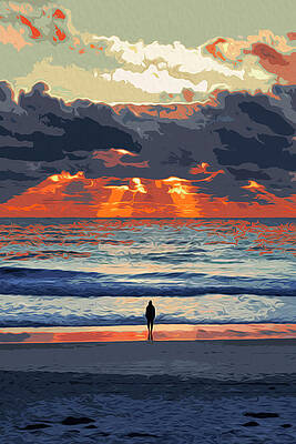 Summer Painting - Staring At The Ocean by AM FineArtPrints