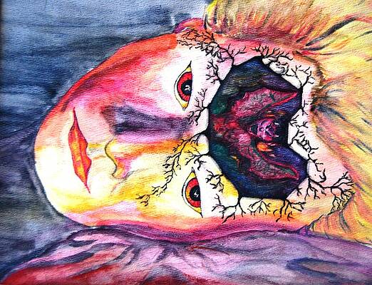 Music Wall Art featuring the mixed media Sting Having A Nightmare by Angela J Murray