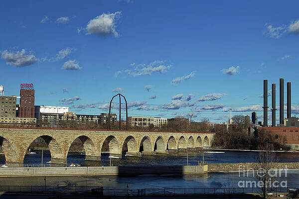 Minneapolis Photograph - Stone Arch Bridge Over The Mississippi by Natural Focal Point Photography