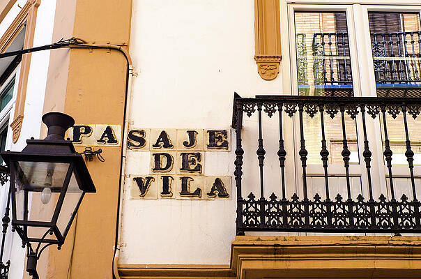 Architecture Photograph - Streets Of Seville - Pasaje De Vila by AM FineArtPrints