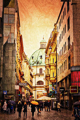 Wall Art featuring the photograph A Rainy Day In Vienna by Kevin Schwalbe