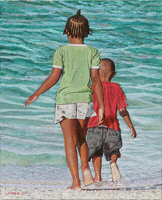 Wall Art featuring the painting Summer Fun - Bahamas by Ritchie Eyma