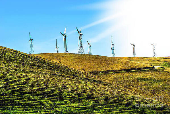 California Photograph - Sun Flare On Wind Machines by Blake Webster