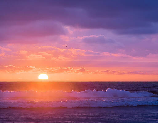 Wall Art featuring the photograph Sundown At Oceanside Beach - Sunset Photograph by Duane Miller
