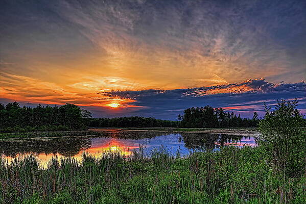 Wild Photograph - Sundown Over Bentley Pond by Dale Kauzlaric