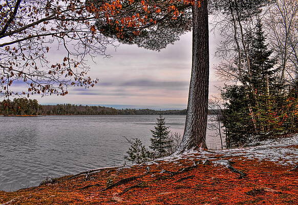 Wall Art featuring the photograph Sunrise And Snow At Carrol Lake by Dale Kauzlaric