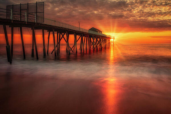 Summer Photograph - Sunrise At The Jersey Shore Pier by Susan Candelario
