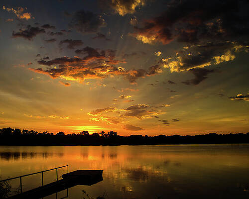 Cloud Photograph - Sunrise Dock by Jeff Phillippi