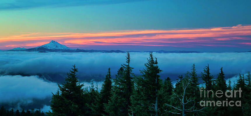 Mountain Photograph - Sunrise From Mt Hood Looking At Mt. Jefferson by Bruce Block
