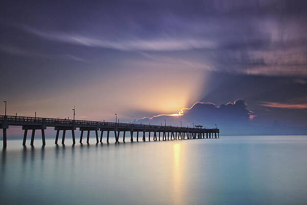 Wall Art featuring the photograph Sunrise On The Pier by Alberto Audisio