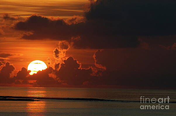 Cloud Photograph - Sunrise Rising Up Over Clouds And Sea by Sami Sarkis Photography