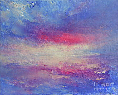 Wave Painting - Sunset Afterglow by Jane See
