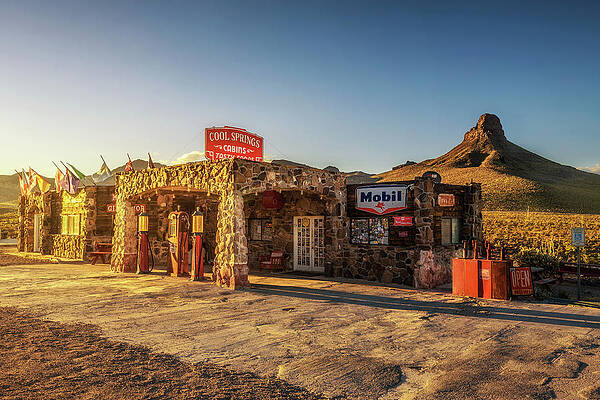 Sky Photograph - Sunset At The Cool Springs Station On Historic Route 66 In Arizona by Miroslav Liska