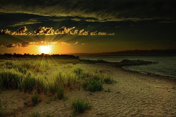 Travel Photograph - Sunset By Issyk-Kul by Robert Grac