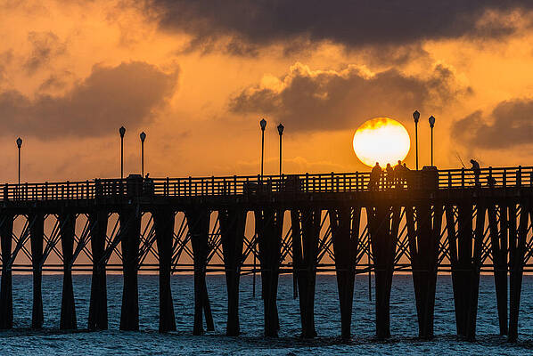 Wall Art featuring the photograph Sunset On Oceanside Pier - California Coast Photograph by Duane Miller