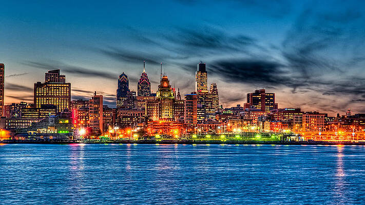 Sunset over philadelphia by Louis Dallara