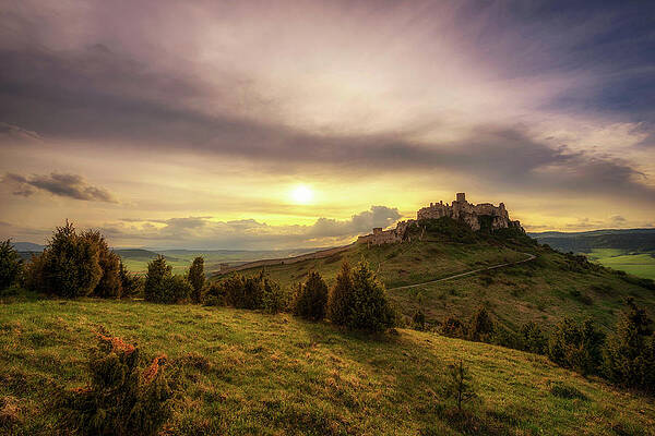 Sky Photograph - Sunset Over The Ruins Of Spis Castle In Slovakia by Miroslav Liska