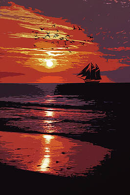 Summer Painting - Sunset - Wonder Of Nature by AM FineArtPrints