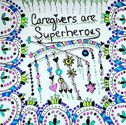 Carer Wall Art featuring the drawing Super Hero by Carole Brecht