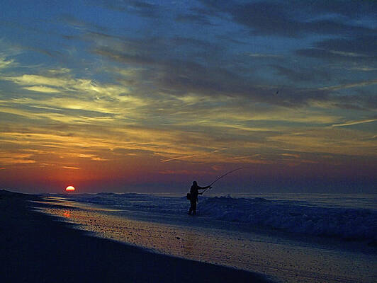 Wall Art featuring the photograph Surf Caster I V by Robert Newman