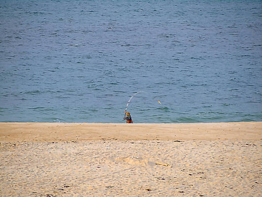 Card Wall Art featuring the photograph Surf Caster by Robert Newman