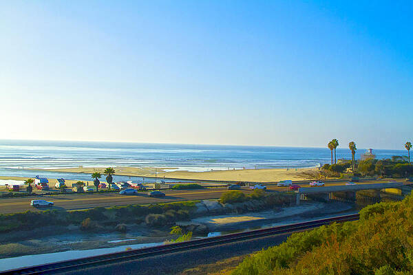 San Diego Wall Art featuring the digital art Surf Spot Cardiff Reef by Waterdancer