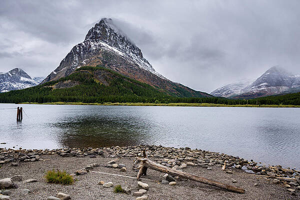 Sky Wall Art featuring the photograph Swiftcurrent Lake by David Hart