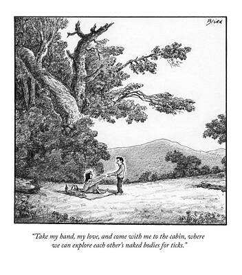 A Romantic Woodland Scene Drawing