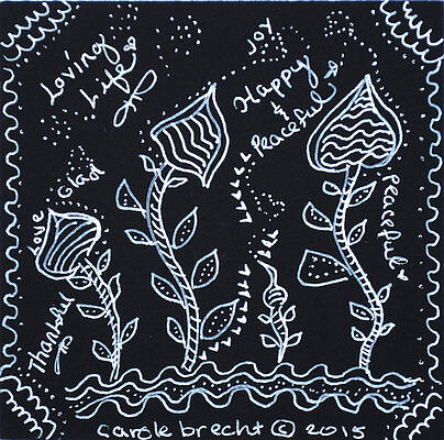 Carer Wall Art featuring the drawing Tangle Flowers by Carole Brecht
