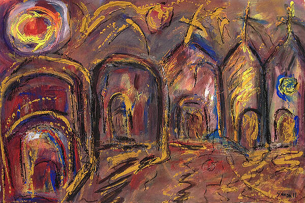 Pastel Wall Art featuring the pastel Taos's Spirit by Katt Yanda