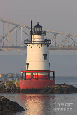 Wall Art featuring the photograph Tarrytown Lighthouse And Tappan Zee Bridge III by Clarence Holmes