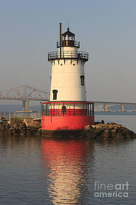 Wall Art featuring the photograph Tarrytown Lighthouse And Tappan Zee Bridge VI by Clarence Holmes