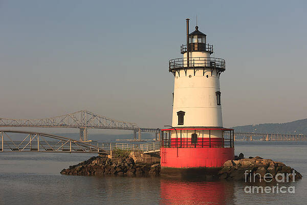 Wall Art featuring the photograph Tarrytown Lighthouse And Tappan Zee Bridge VII by Clarence Holmes