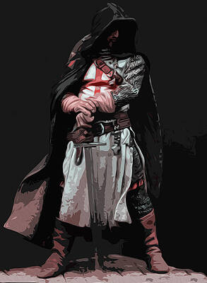 Historical Painting - Templar Sergeant by AM FineArtPrints