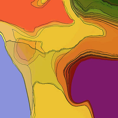 Vibrant Digital Art - Terraced by Gina Harrison