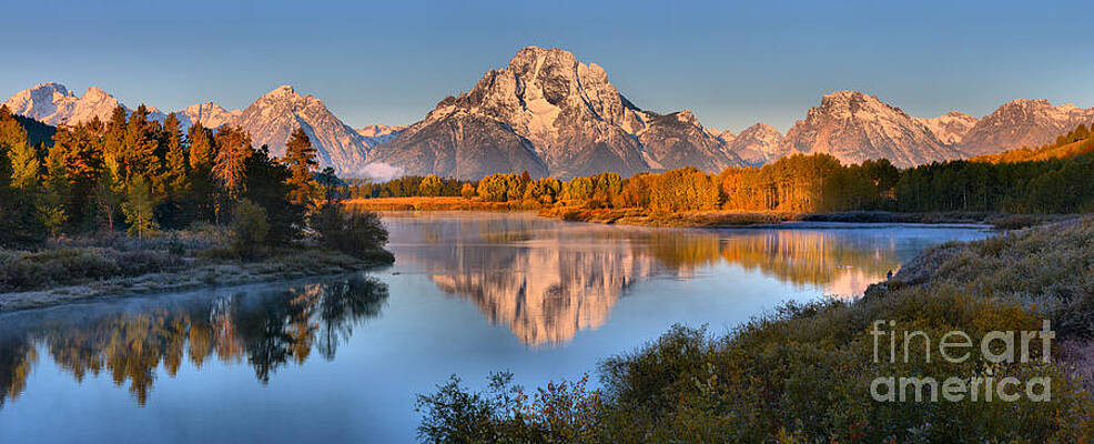 Serene Mountain Reflection at Sunrise Wall Art
