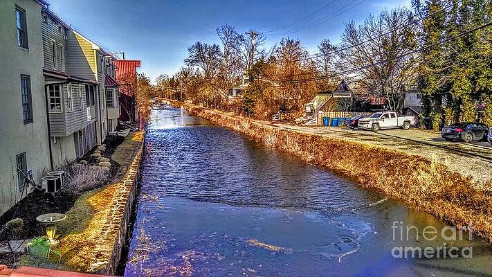 Wall Art featuring the photograph The Canal At New Hope In Winter by Christopher Lotito