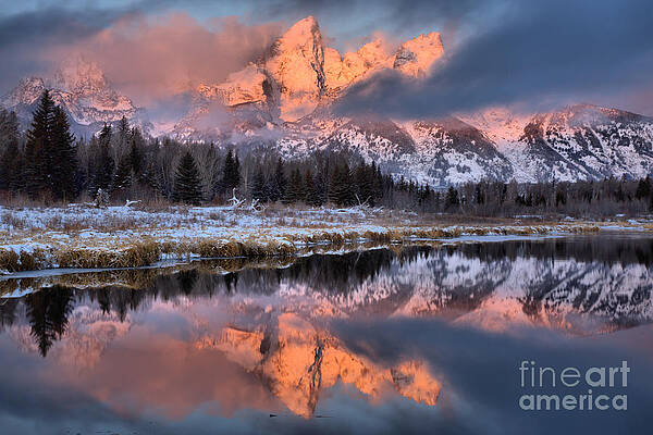 Sunrise Wall Art featuring the photograph The Grand Teton by Adam Jewell