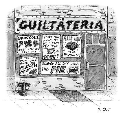 Cook Wall Art featuring the drawing The Guiltateria by Roz Chast