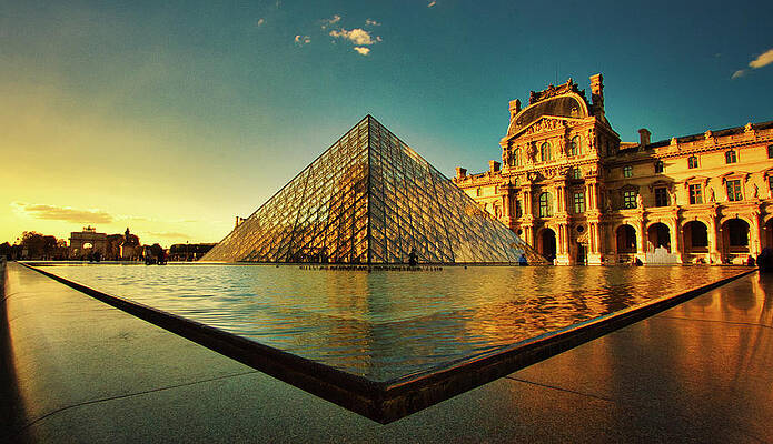 Wall Art featuring the photograph The Louvre Museum by Kevin Schwalbe