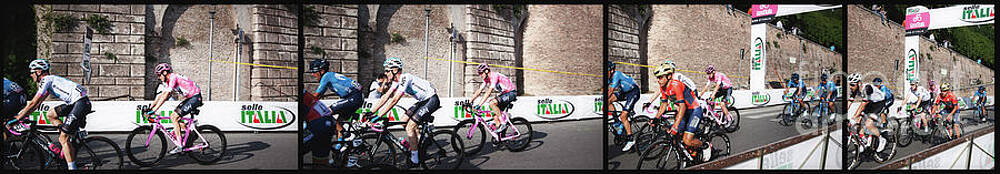 Sky Wall Art featuring the photograph The Maglia Rosa Froome Grabs Giro D'Italia In Rome by Stefano Senise