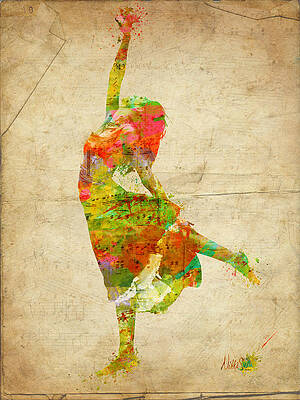Colorful Dancer in Mid-Performance Digital Art