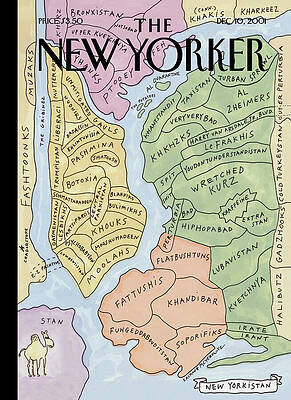 New Yorker Cover Satire Map Wall Art
