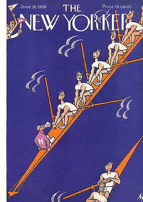 Rowing Competition on New Yorker Cover Wall Art