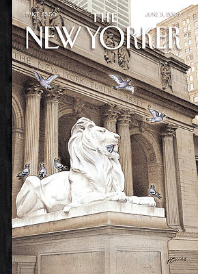 New York Public Library Lion Painting